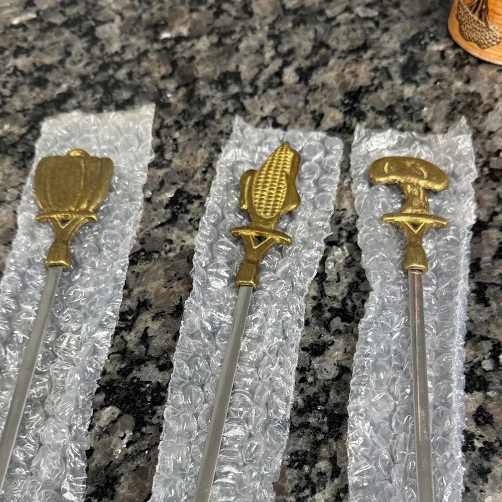 Williams Sonoma vintage brass skewer Set 6 in box NEW